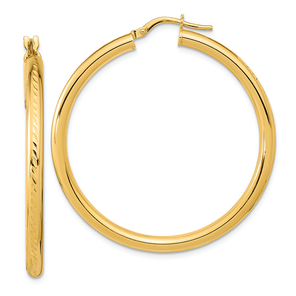 Aretes de Aro Texturizados y Pulidos en Oro Amarillo de 14K