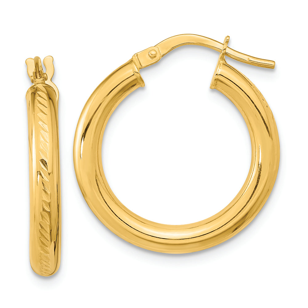 Aretes de Aro Texturizados y Pulidos en Oro Amarillo de 14K