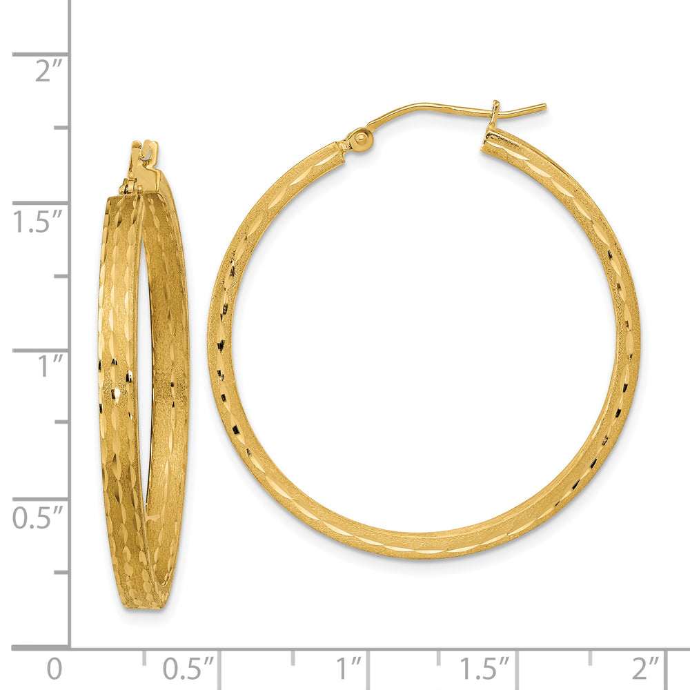Aretes de Aro en Oro de 14K con Acabado Satinado y Corte Diamante