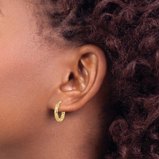 Aretes de Aro Trenzados Pulidos en Oro de 14k