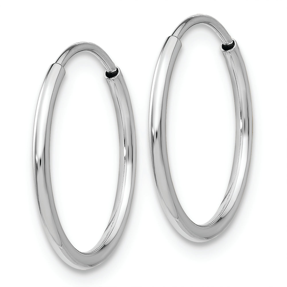 Pendientes de Aro Tubo Infinito Pulido en Oro Blanco de 14k