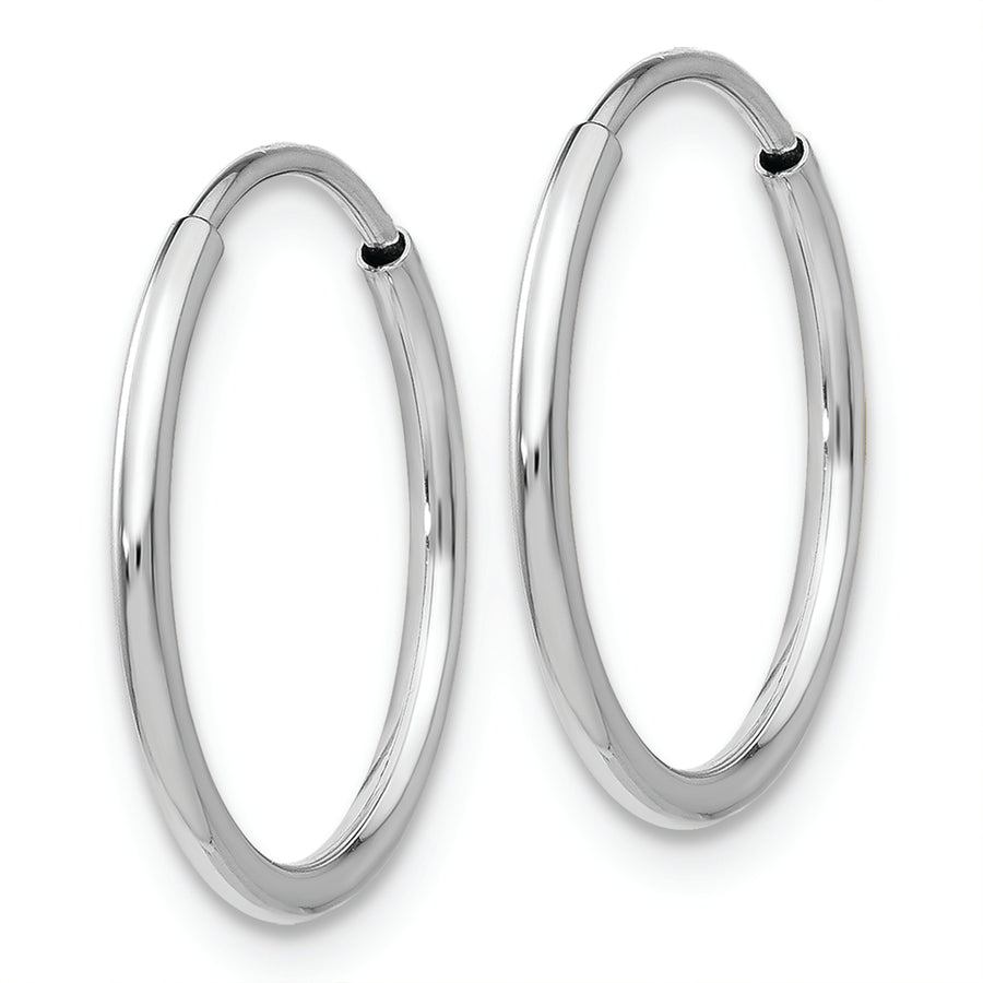 Pendientes de Aro Tubo Infinito Pulido en Oro Blanco de 14k