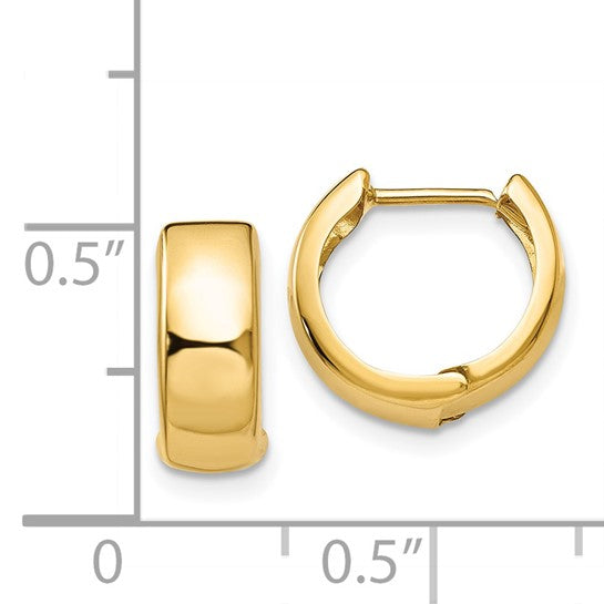 14k Yellow Gold Hinged Hoop Earrings