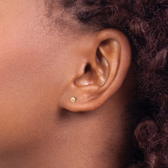 3mm Circle Puff Studio Earrings with 14k Rose Gold Post Closure