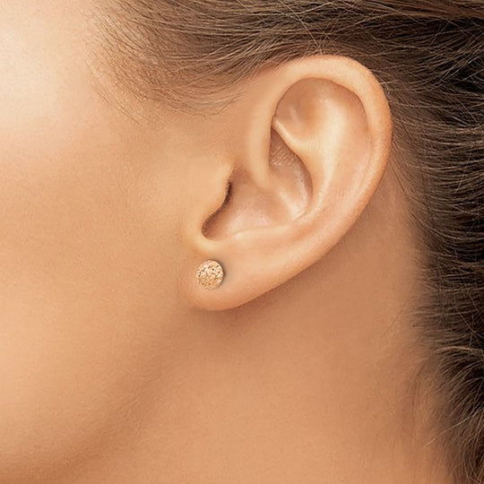 14k Rose Gold 6mm Puff Stud Earrings