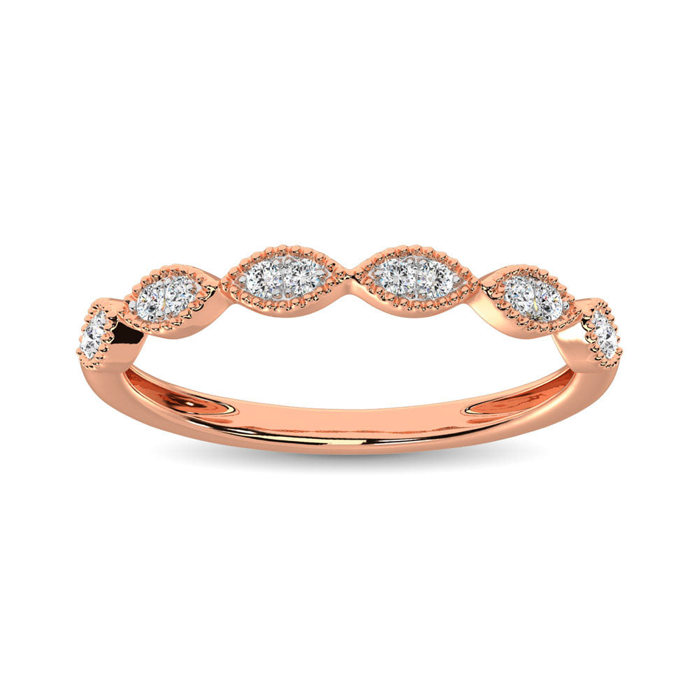 Diamante 1/6 Ct.Tw. Banda apilable en oro rosa de 10 quilates