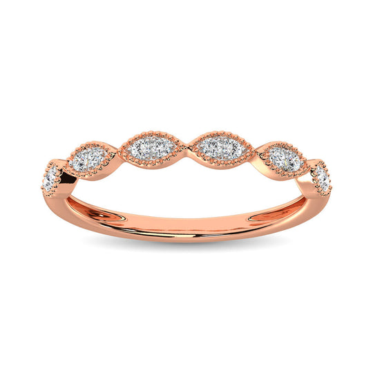 Diamante 1/6 Ct.Tw. Banda apilable en oro rosa de 10 quilates
