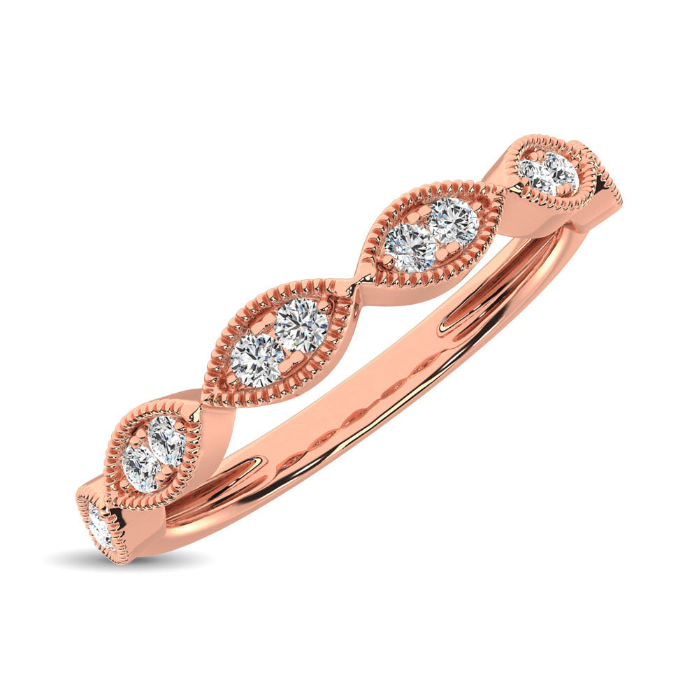 Diamante 1/6 Ct.Tw. Banda apilable en oro rosa de 10 quilates