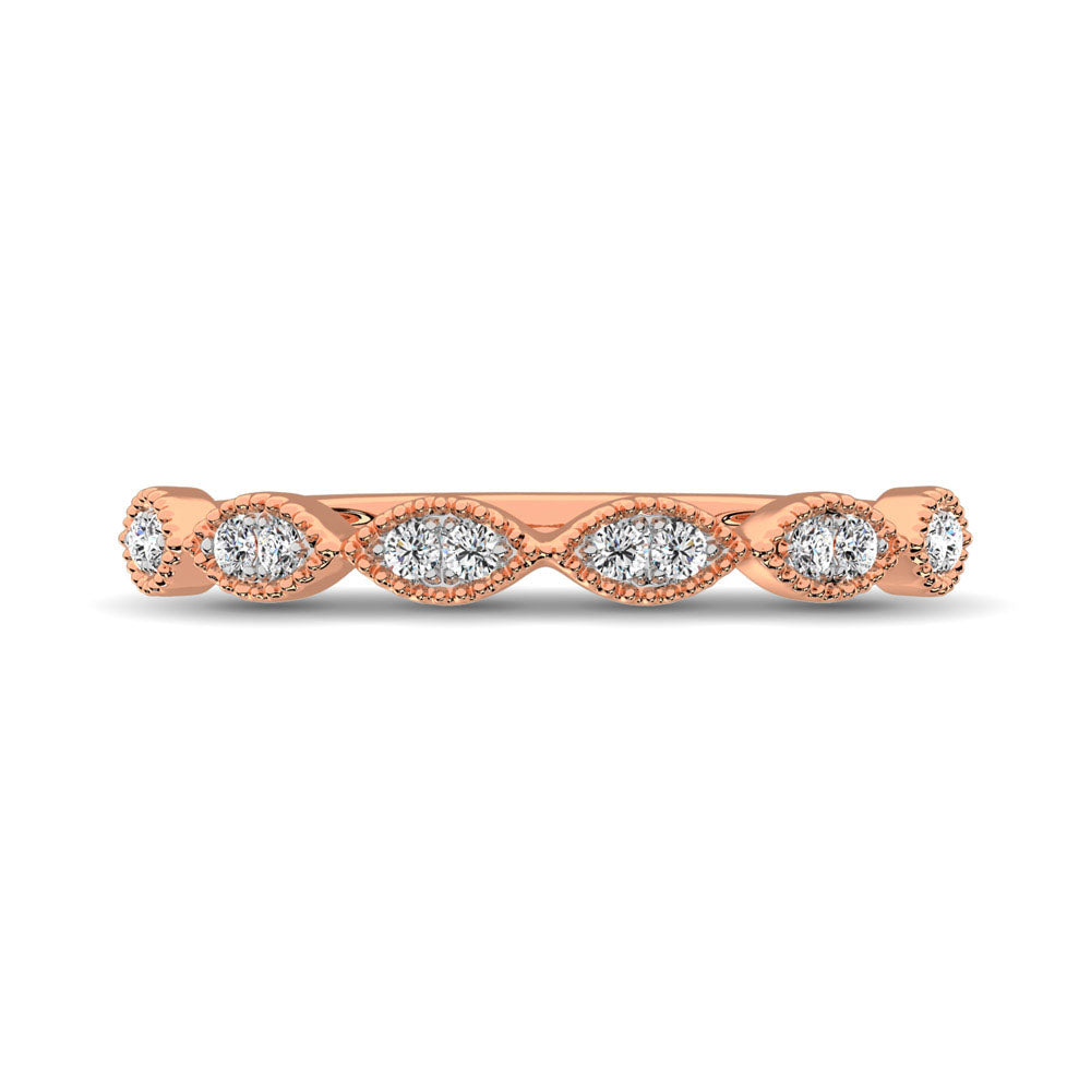 Diamante 1/6 Ct.Tw. Banda apilable en oro rosa de 10 quilates