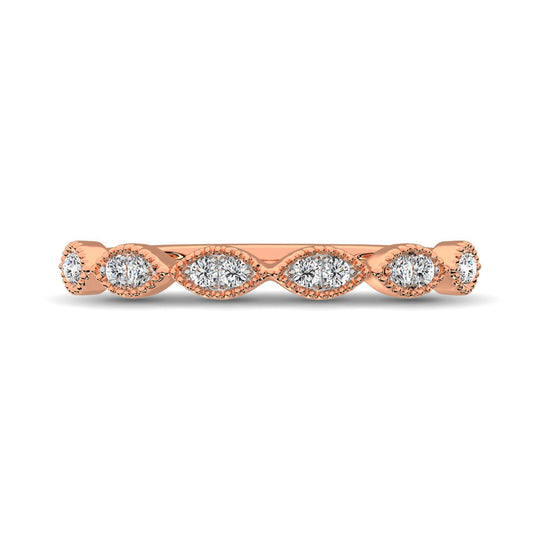 Diamante 1/6 Ct.Tw. Banda apilable en oro rosa de 10 quilates