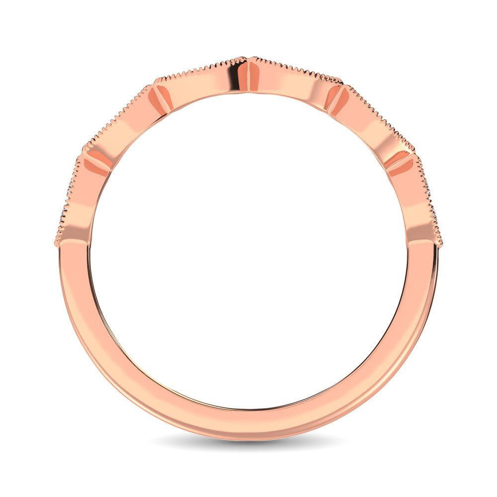 Diamante 1/6 Ct.Tw. Banda apilable en oro rosa de 10 quilates