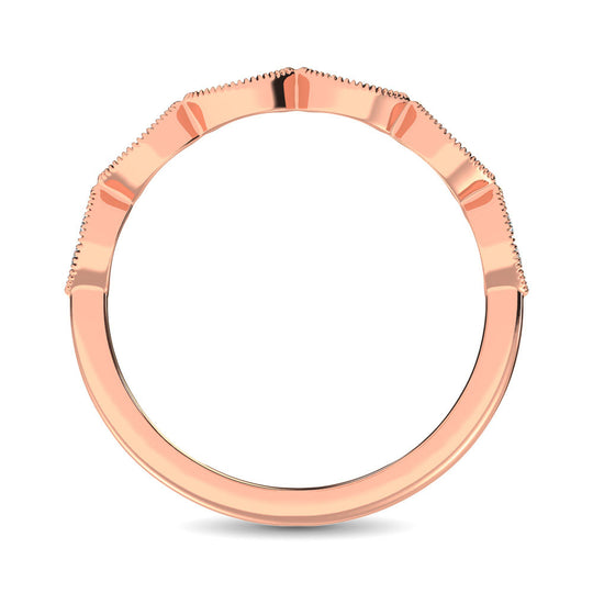 Diamante 1/6 Ct.Tw. Banda apilable en oro rosa de 10 quilates