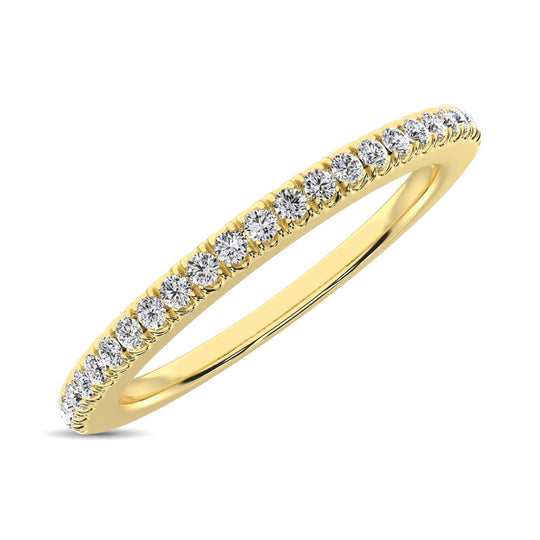 Oro amarillo de 14 quilates de 1/6 quilates total. Banda apilable de diamantes