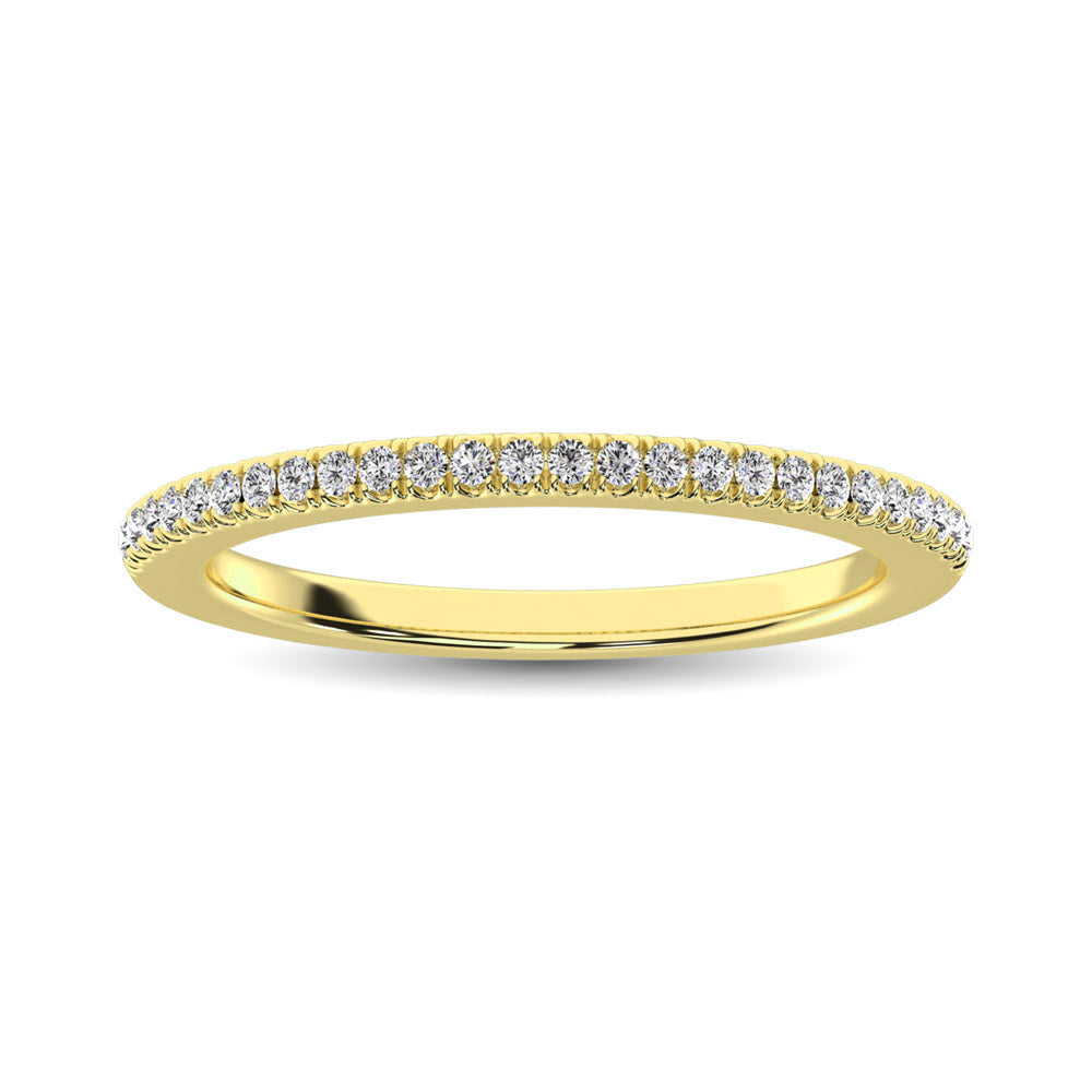 Oro amarillo de 14 quilates de 1/6 quilates total. Banda apilable de diamantes
