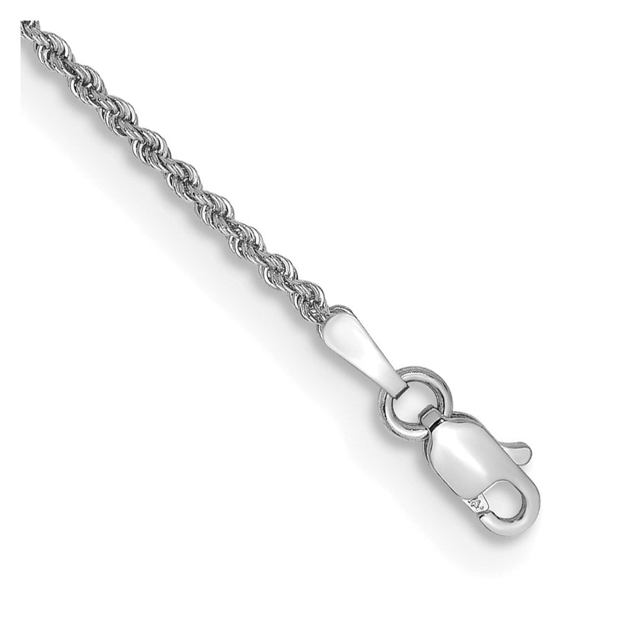 Pulsera de Cuerda Regular de Oro Blanco 14k 8 pulgadas 1.5mm con Cierre tipo Langosta