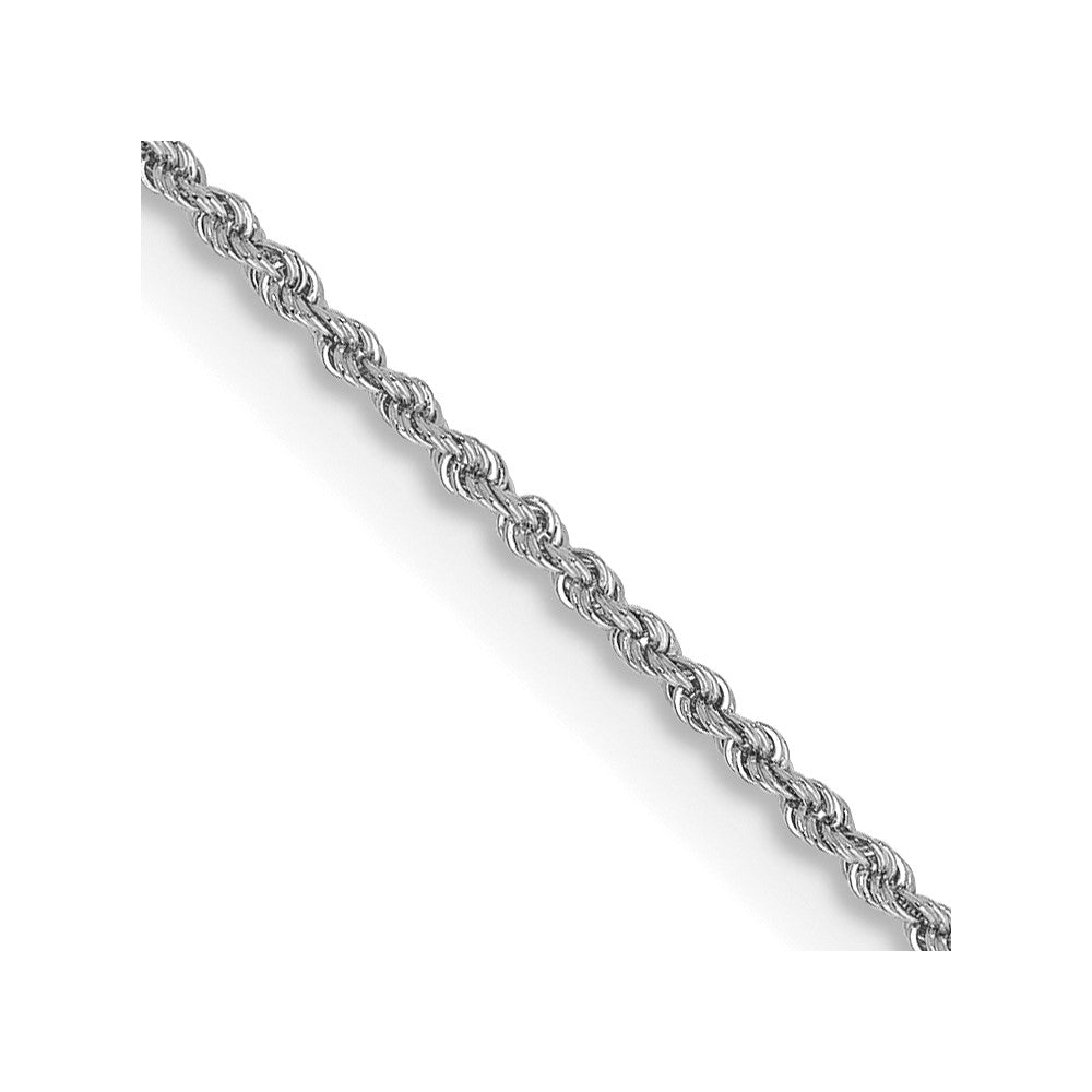  Cadena de Oro Blanco de 14K — 22 pulgadas, 1.5 mm, Estilo Cuerda con Cierre de Langosta