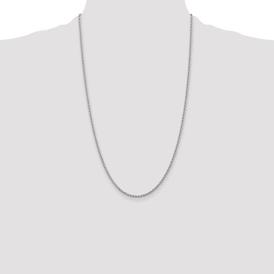 Cadena de Cuerda Regular de 14K WG de 2,25 mm