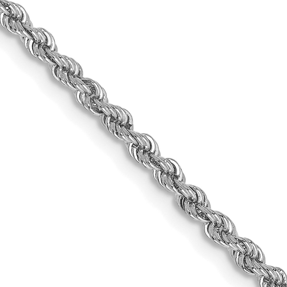 Cadena de Cuerda de 14k Oro Blanco de 2.25mm y 30 Pulgadas con Cierre de Langosta