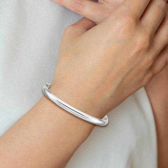 14K White Gold Hinged Baby Bracelet (5mm)