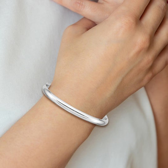 14K White Gold Hinged Baby Bracelet (5mm)