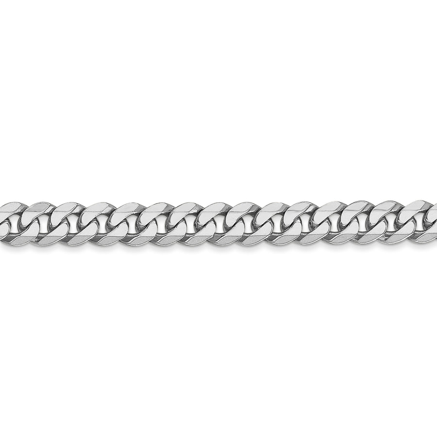 Cadena de 14K Oro Blanco, 20 pulgadas, 5.75 mm, estilo Curb Afilado con Cierre de Langosta