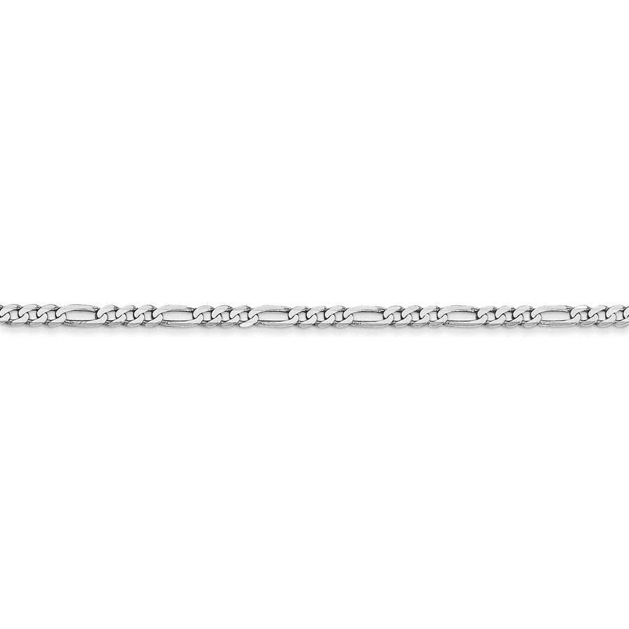 Cadena Figaro plana de 14k WG y 2,25 mm