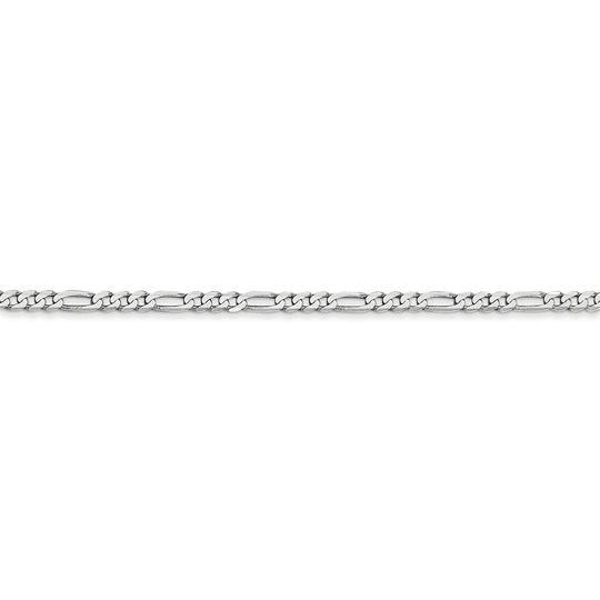 14k WG 2.25mm Flat Figaro Chain