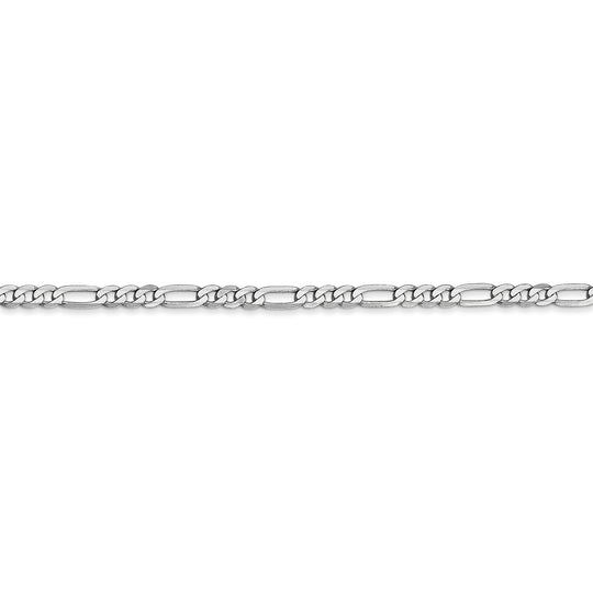 14k WG 2.75mm Flat Figaro Chain