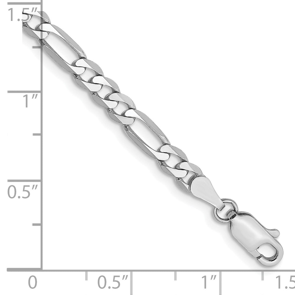 14k WG 4mm Flat Figaro Bracelet