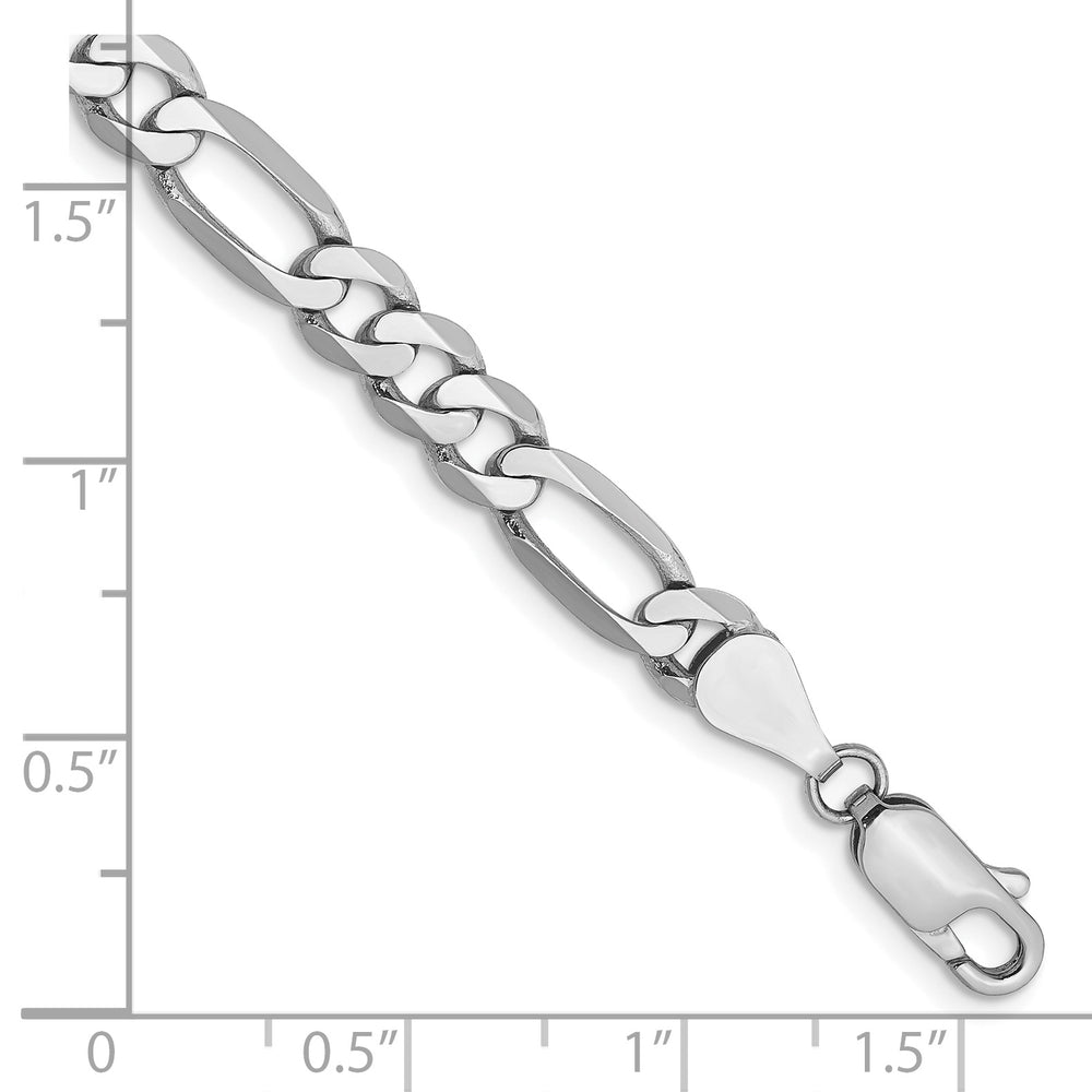 14k WG 5.5mm Flat Figaro Bracelet