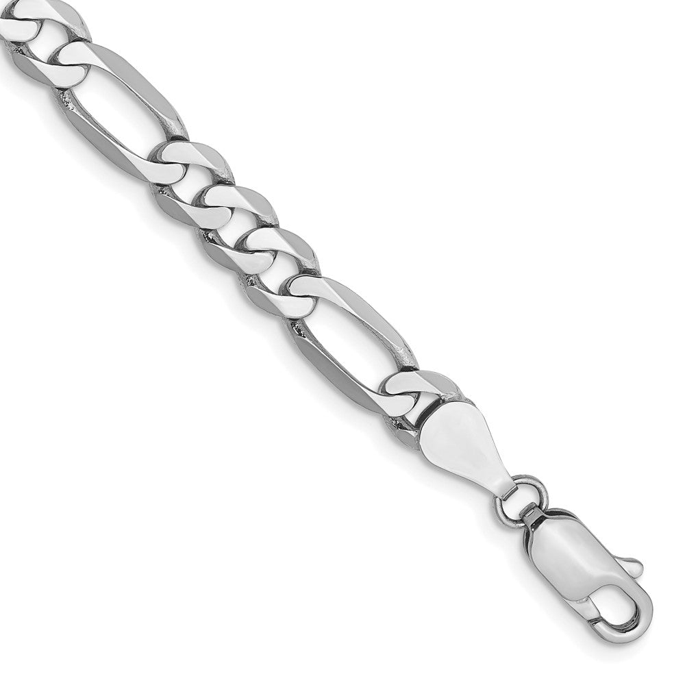 14k WG 5.5mm Flat Figaro Bracelet