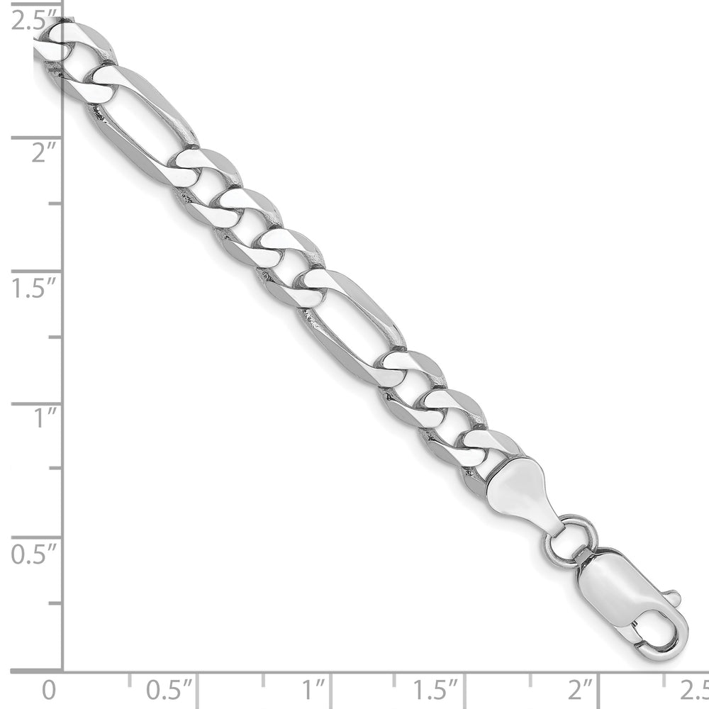 14k WG 6mm Flat Figaro Bracelet