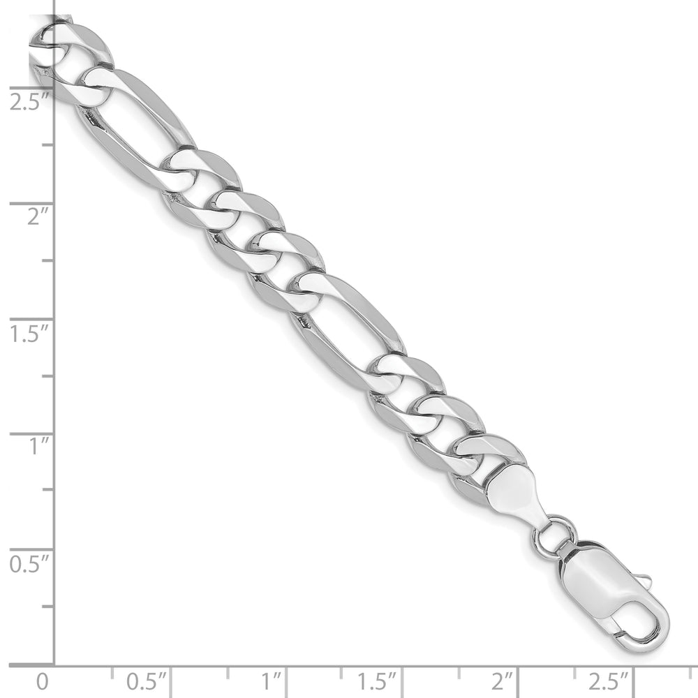 14k WG 7.5mm Flat Figaro Bracelet
