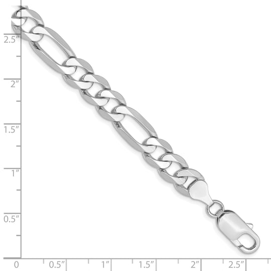 14k WG 7.5mm Flat Figaro Bracelet