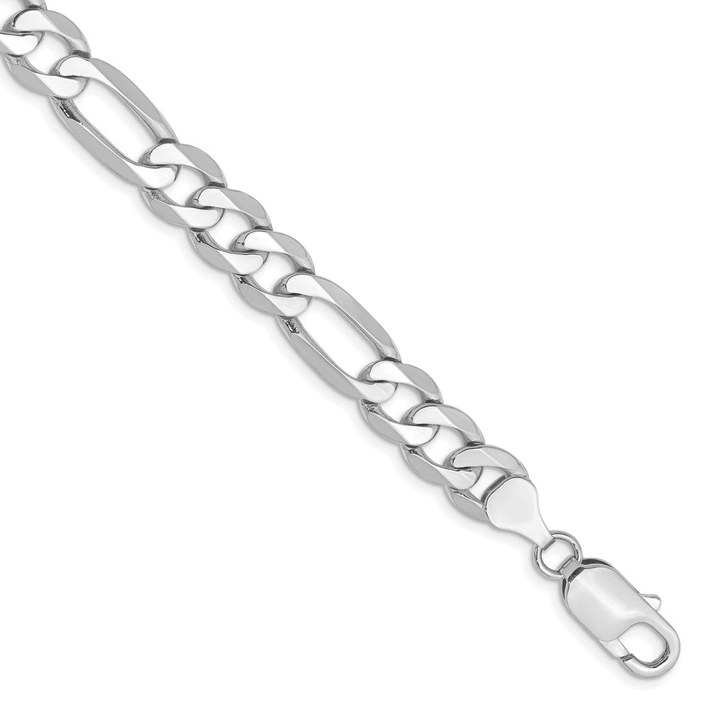 14k WG 7.5mm Flat Figaro Bracelet
