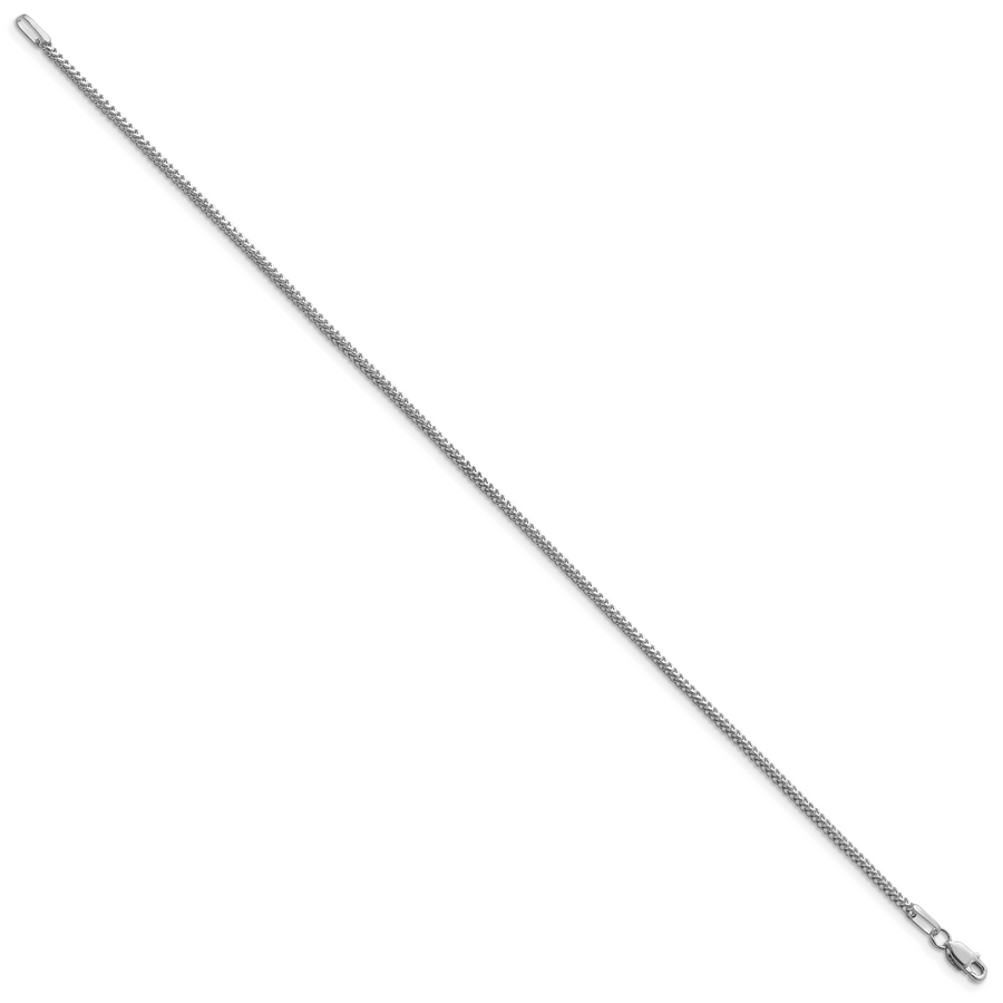 Pulsera Franco de Oro Blanco de 14K de 7 pulgadas y 1.3mm con Cierre de Langosta