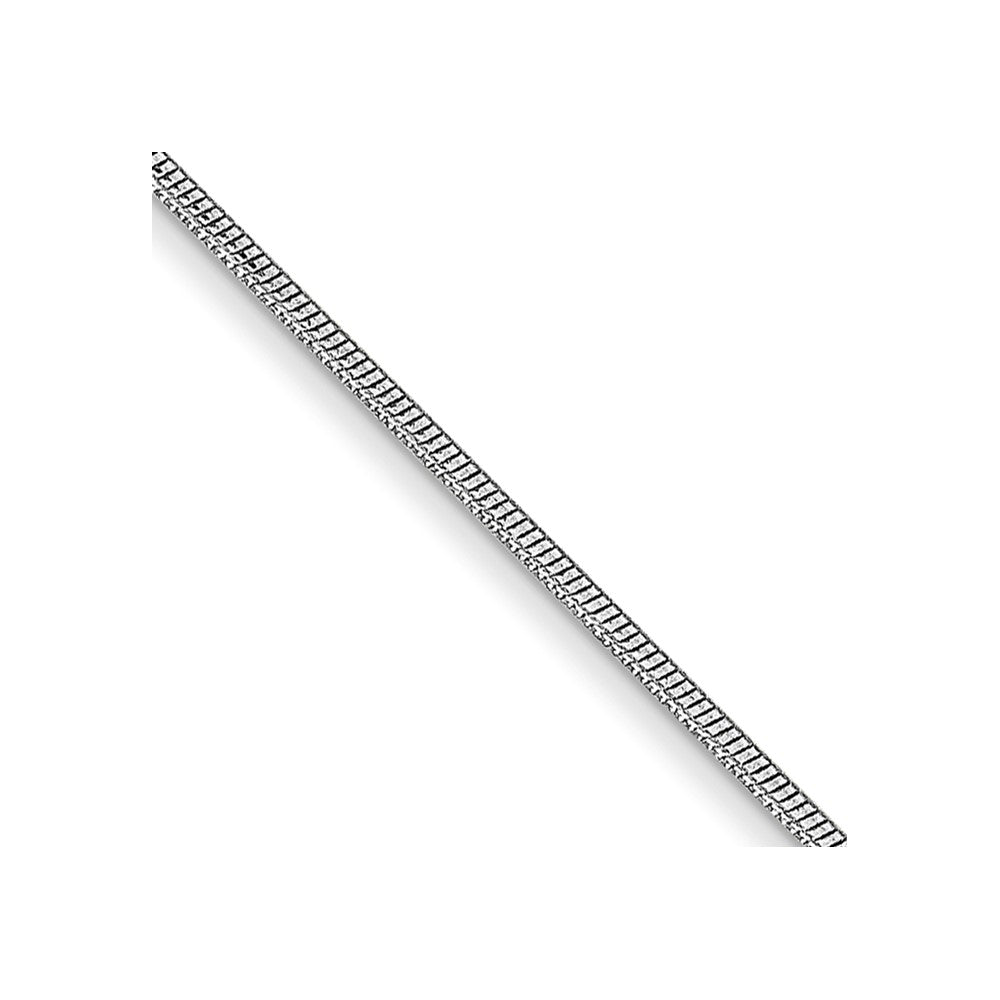 Tobillera 14K de Oro Blanco 9 Pulgadas .8mm Cadena Serpiente con Cierre de Langosta