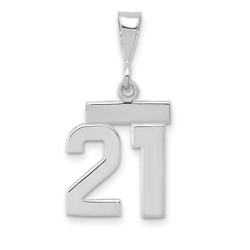 Dije Pequeño Pulido Número 21 de 14k
