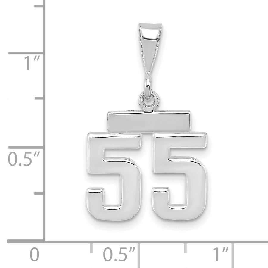 Dije Pequeño Pulido Número 55 de  Oro de 14k