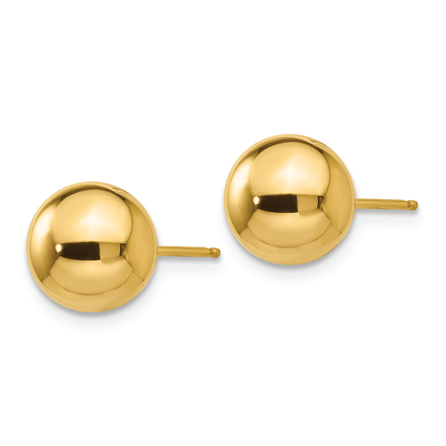 Pendientes de Post con Bola Pulida de 8 mm en Oro Amarillo de 14k