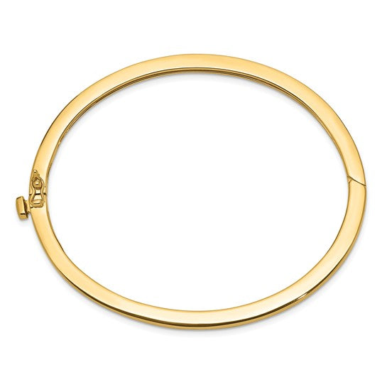 2.5mm Solid Polished Hinged Slider Bangle Bracelet in 14k Yellow Gold