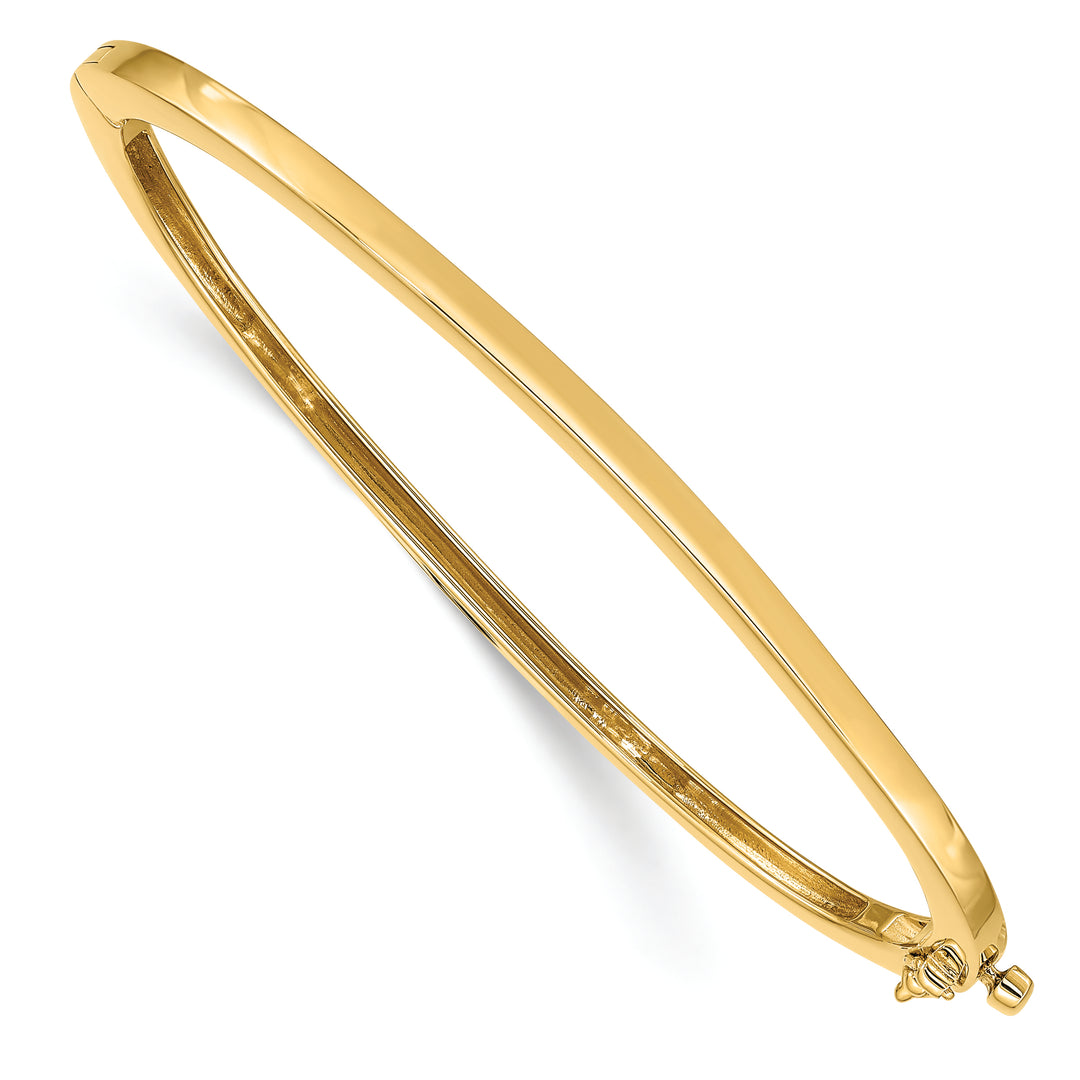 2.5mm Solid Polished Hinged Slider Bangle Bracelet in 14k Yellow Gold