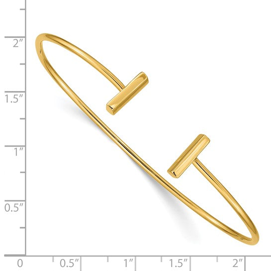 14K Flexible Bar Bangle Bracelet