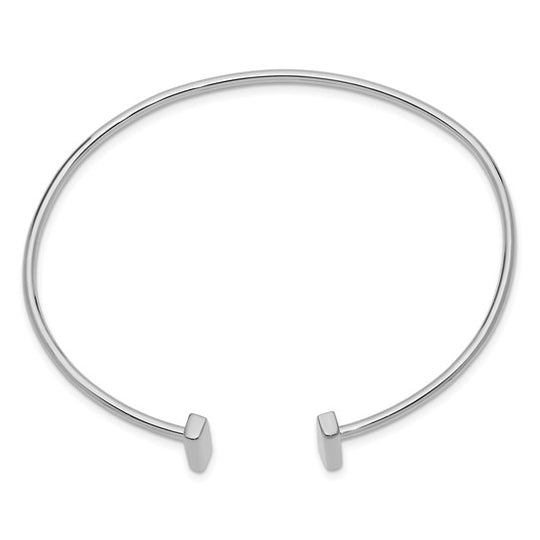 14K Flexible White Gold Bangle Bracelet