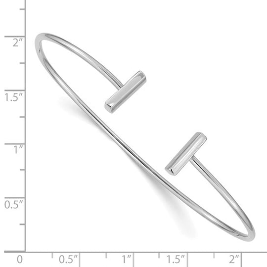 14K Flexible White Gold Bangle Bracelet
