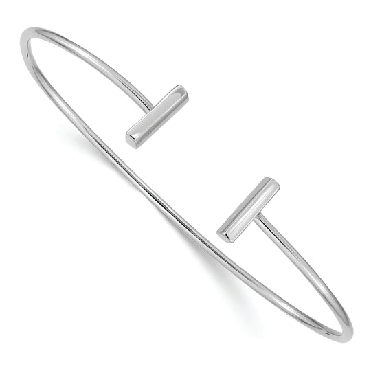 14K Flexible White Gold Bangle Bracelet