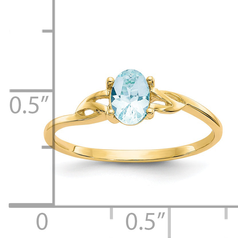 Anillo de Nacimiento en Oro de 14k con Aguamarina