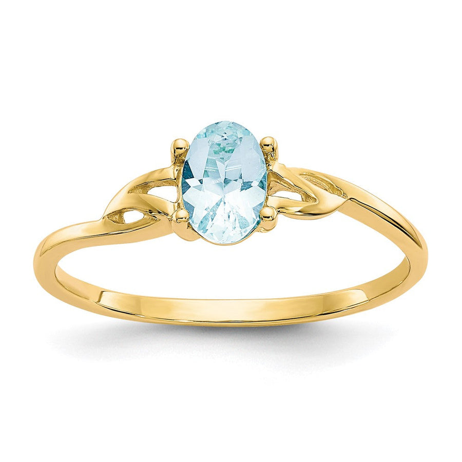 Anillo de Nacimiento en Oro de 14k con Aguamarina