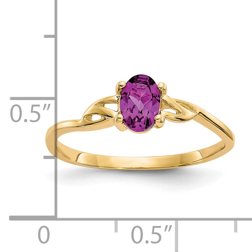 Anillo de Piedra de Nacimiento con Granate Rodolita en Oro de 14k
