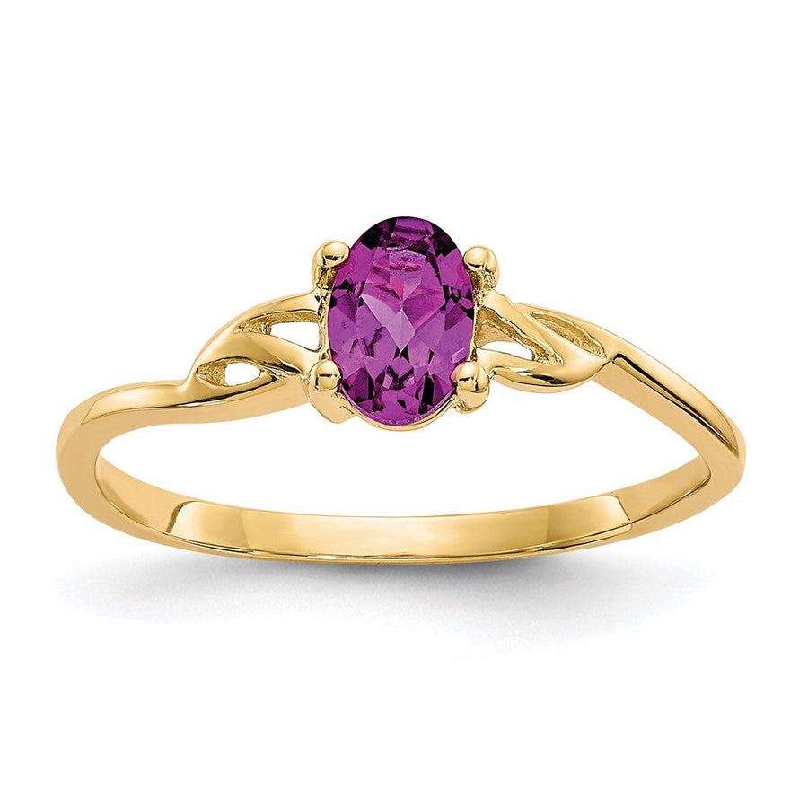 Anillo de Piedra de Nacimiento con Granate Rodolita en Oro de 14k